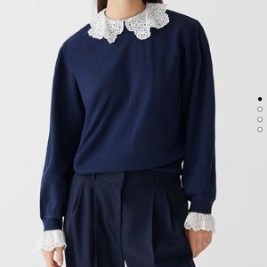 J. Crew Lace Collar Sweatshirt